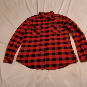 Mixfeer button down plaid shirt size Large 100 % Cotton